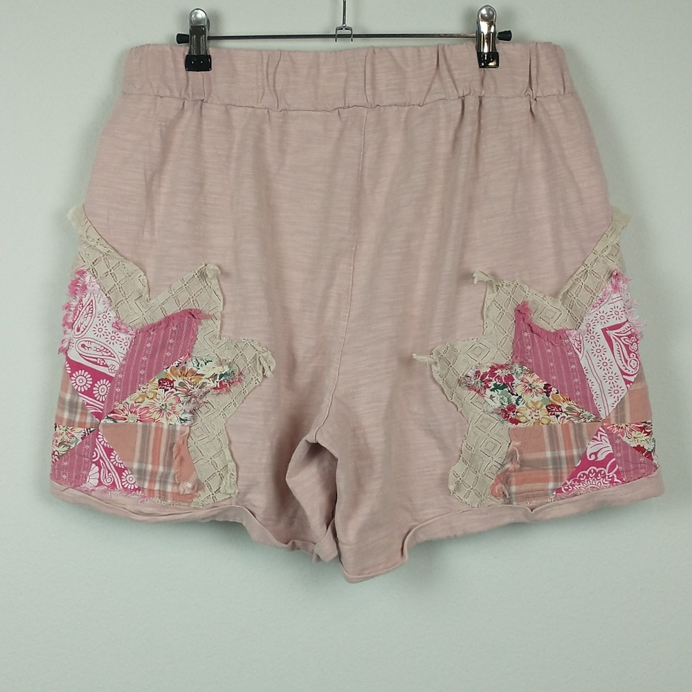 Oli & Hali The Anna Shorts Large Pink Patchwork Star High Rise - Picture 8 of 11